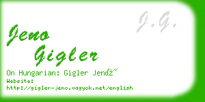 jeno gigler business card